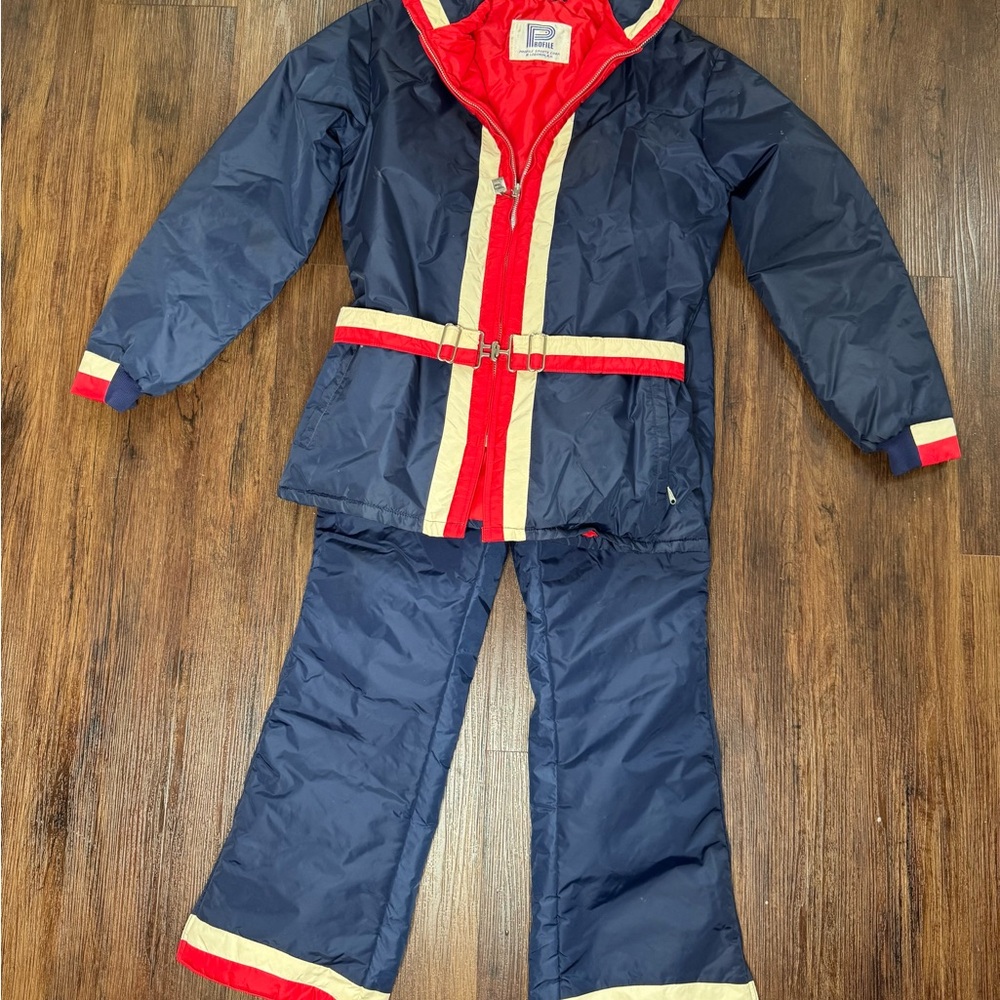 Men's Navy and Red Ski Suit size Medium